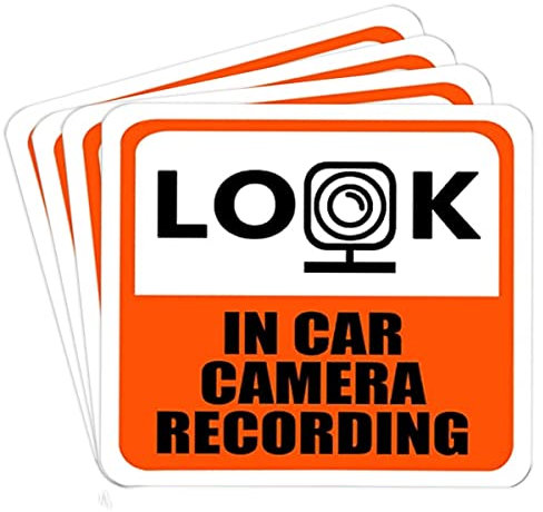 in Car Camera Recording Stickers,4 Inch Dash Cam on Board Video Stickers, Removable Driving Recorder Sticker On The Window,8 Pcs Per Pack
