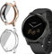 Niboow Coque [2 Pièces] Compatible avec Garmin Vivoactive 4S, Protection D'écran Cadre Totale Anti-Rayure, Couverture Complète Doux de Cas Compatible avec Garmin Vivoactive 4S-Rose Or+Transparent