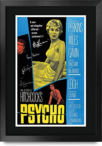 HWC Trading FR A3 Psycho Anthony Perkins Geschenke Geduckter Poster Signiertes Autogramm Foto für Fans von Film Memorabilien - A3 Framed