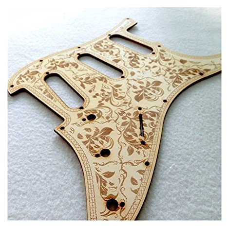 Pickguard Scratch Plate Geschnitzte Basswood Guitar Guard Plate Original Holz 11 Nagel SSS.Gitarre- Holzplatte Für Stratocaster-E- Gitarre Geeignet (Color : SSS Guitar Panel)