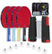 MOOTHLION Ping Pong Paddel Set, Tragbare Tischtennispaddel, mit einziehbarem Netz, 4 Tischtennisschläger, 8 Bälle, Indoor und Outdoor Spielzubehör Kit, Kompakte Aufbewahrungsbox