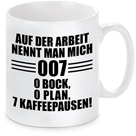 Herzbotschaft Tasse mit Motiv - Auf der Arbeit nennt Man Mich 007
