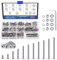 Glarks Lot de 601 Vis Semi-Rondes M4 en Acier Inoxydable 304, à Six Pans Creux, Écrous, Rondelles - Kit d'Assortiment Avec Clé Hexagonale pour Machines, Meubles, Réparation Automobile