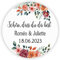 MameArt 50stk 4cm Personalisiert Hochzeit Aufkleber, Schön DASS du da bist mit Namen Sticker für Hochzeit Gastgeschenk Taufe Kommunion Geburtstag Feste Geschenke Präsente (Kranz J), 3DE0209B