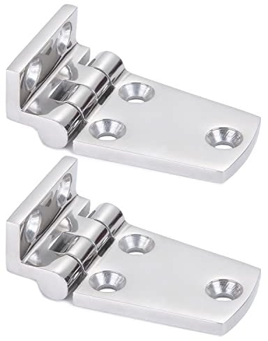 9Tong Tarea pesada Bisagra de barco Gabinete de cubierta Bisagra de barco de acero Lado corto compensado de la escotilla de la bisagra marina pulida espejo SUS316 1.51 inch x 2.62 inch 2pcs