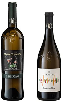 AZ.AGRICOLA G.MILAZZO - box 2 bottiglie - MARIA COSTANZA BIANCO D.O.P. 2021 BIANCO & BIANCO DI NERA VINO BIANCO FRIZZANTE