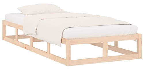vidaXL Massivholzbett Bettgestell Bett Holzbett Einzelbett Bettrahmen Lattenrost Schlafzimmerbett Schlafzimmermöbel Kiefer 90x200cm