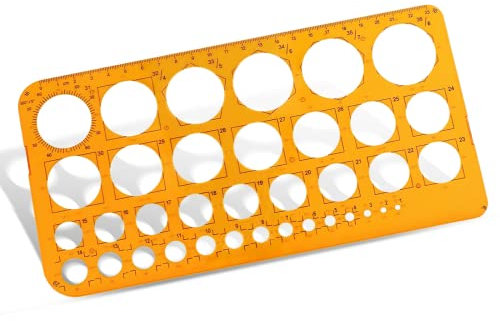 Kreisschablone mit 36 Kreisen Kreis Schablone Vorlage Messschablonen Lineale Digitale Zeichnung Mathematik Schablone Lineal für Schule Büro