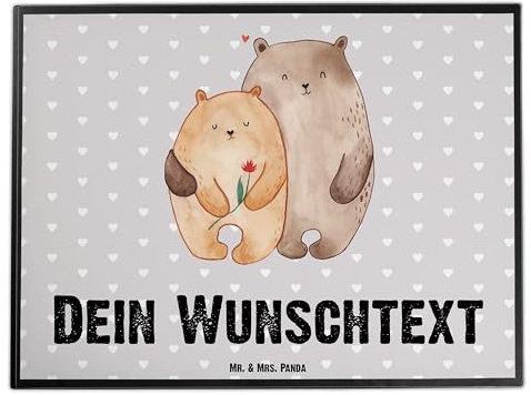 Mr. & Mrs. Panda Personalisierte Schreibtischunterlage Bären Liebe - Geschenke, Schreibtisch Matte, Jahrestag, Freundin, Hochzeitstag, Kuscheln, Verknallt, Schreibunterlage, Namenspersonalisierung