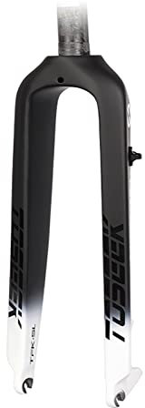 1-1/8” MTB Rigid Comfortable Beautiful Carbon Fork Disc Brake 26/27.5/29” Mountain Bike Rigid Fork 28.6mm Straight Tube Threadless Superlight Mountain Bike Front Forks,White,26