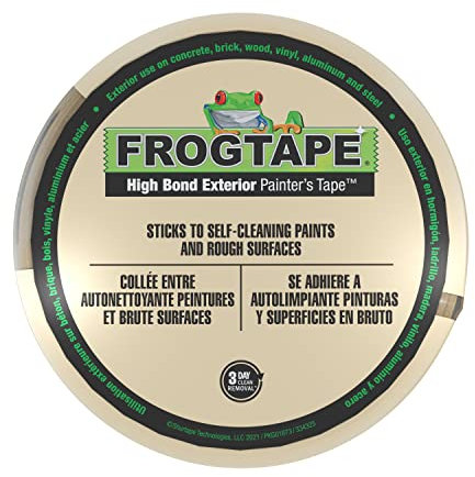 Frog Tape High Bond Exterior Painters Masking Tape 36mm x 55m, High Adhesion for Painting Outdoors, Painters Tape for Exterior Surfaces, Wood, Metal, PVC and Glass