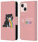 Head Case Designs Rosado Vómito del Arco Iris Carcasa de Cuero Tipo Libro Compatible con Apple iPhone 13 Mini
