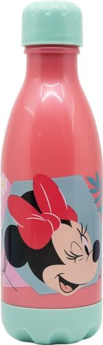 Disney Borraccia azzurra per bambine in plastica Minnie Mouse Topolina 560 ml con tappo a vite