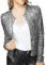 Acrawnni Damen Glitzer Jacken Langarm Open Front Pailletten Blazer Cardigan Mantel Glitzer Disco Bomber Jacke, A-Silber, 38