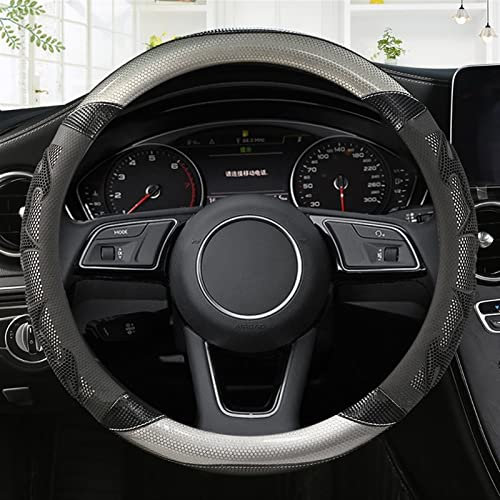 GURING Auto-Carbon-Faser-Leder-Sport-Lenkrad-Abdeckung Anti-Rutsch-Auto-Zubehör Für Audi A1 8X A2 A3 Q3 Q5 Q2 A4 A5 A6 (Color : E)