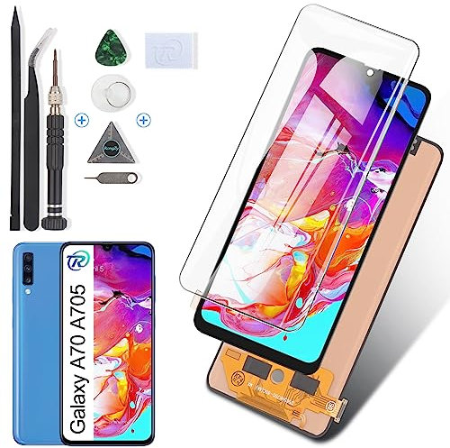 RongZy Ersatz Display Kompatibel für Samsung Galaxy A70 A705 Touchscreen Bildschirm Digitizer Glas Assembly + Reparatur Tools(6.7'')