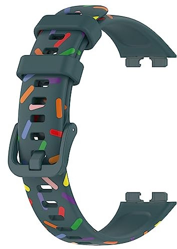 Correas compatibles con Huawei Band 8, colorida pulsera de repuesto ajustable de silicona deportiva para Huawei Band 8 Smart Watch, Metal