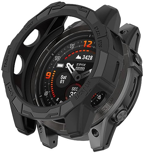 Chofit Custodie compatibili con Garmin Epix Pro Gen 2 47 mm/Fenix 7 Pro/Fenix 7, custodie protettive in TPU per telaio dell'orologio (nero)