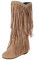 IQYU Scarpe estive donna stivali invernali con tacco spesso e frange taglie forti da donna, interno booster stivali di media lunghezza piatta donna 38, beige., 41 EU