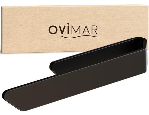 ovimar Handtuchhalter Kongsoya Schwarz aus gebürstetem Aluminium | zum Kleben | 20cm | modernes schlichtes Design | Handtuchstange ohne Bohren | für Geschirrtuch oder Handtuch im Badezimmer oder Küche