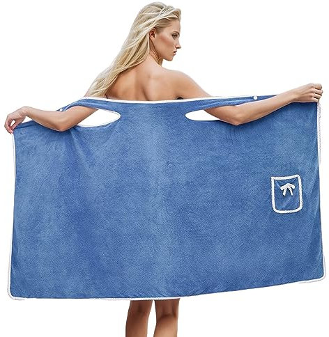 Briskorry Serviette de bain pour femme, serviette de spa portable à séchage rapide, paquet en microfibre douce, robe de serviette de plage pour peignoir en éponge pour femme paréo de sauna
