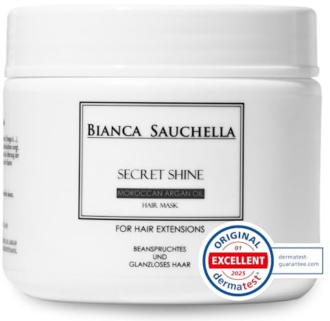 B.S. Secret Shine Extensions Pflege, Repair Haarmaske mit Moroccan Arganöl Feuchtigkeitsspeichernd für Extensions,Echthaar Extensions & Eigenhaar, Omega 6,Vitaminen A und E Wachstumsfördernd 500 ml