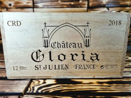 Chateau GLORIA - 12 Bottle size wooden wine box