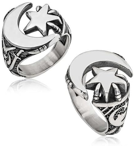 Generisch AY YILDIZ Bozkurt verstellbarer Herren Ring