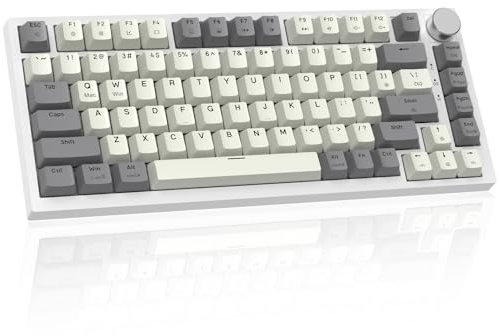 LexonElec x ATTACK SHARK K85 Tastiera Meccanica Rapid Trigger, Switch Magnetico da Gioco, Cloud Driver, Backlit RGB LIGHTSYNC, 75% Tastiera QWERTY TKL Gasket Cablata con Manopola per Win/Mac-Grigio