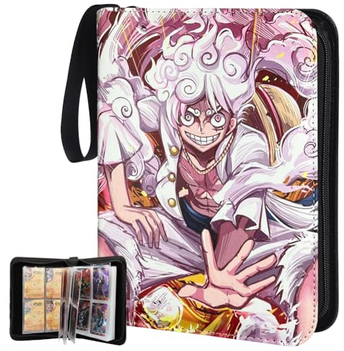 IOSCDH Anime Karten Sammelalbum 400 Karten Sammelkarten Album Tragetasche Sammlung von Sammelkartenspielen Sammelkartenhalter mit 50 Hüllen für Kinder - Ni-ka