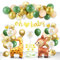 Babyparty Ballons Neutral, Waldtiere Geburtstag Ballon Oh Baby, Babyparty Deko Grün, Dschungel Deko Luftballons für Jungen Mädchen Babyshower, Safari Ballon Geburtstagsdeko