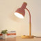 kaixunl Metall und Holz Schreibtischlampe, Nordischer Moderner Stil Desk Lamp, Metall Nachttischlampe, Lampenkopfrichtung Verstellbar, für Schlafzimmer, Arbeitszimmer, Kinderzimmer, E27, D15 X H47
