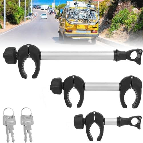 Sorlpv Lot de 3 supports de cadre pour porte-vélos 25 cm + 32 cm + 45 cm de longueur, support de cadre universel, verrouillable, en aluminium pour tube en U : Ø 2,5-3 cm, diamètre du cadre du vélo : Ø
