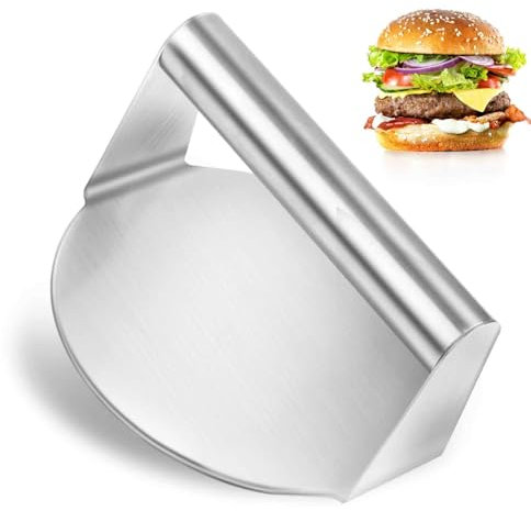 Neerow Burgerpresse, 5,5 Zoll Round Burger Smasher, Edelstahl Smash Burger Grillzubehör für Flat Top Grill, Teppanyaki, Hamburgerpresse und Squeeze Grease
