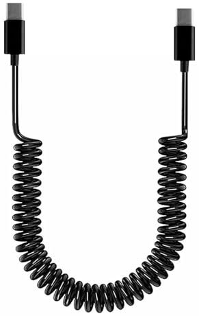WOEIFGV Cavo a spirale da USB C a USB C a molla tipo C maschio a maschio cavo di ricarica e dati per un uso comodo e un'ampia compatibilità