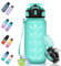 Motswedi Gourde Sport, 0.5L Anti-Fuite, Gourde Paille, Sans BPA, Gourde avec Paille, Réutilisable, Gourde, Facile à Transporter, Bouteille d'eau pour Cyclisme, Fitness, Yoga, Camping, Bleu Vert