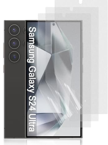 Hhfcryst Protector de Pantalla de Hidrogel Mate para Samsung Galaxy S24 Ultra, Protector de Pantalla de TPU de 3 Piezas Anti-Rayaduras y Anti-Resplandor, Película de Hidrogel de Alta Sensibilidad