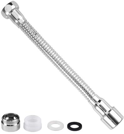 Rallonge Robinet Cuisine,Rallonge Robinet avec 2 Modes 16cm,Extension de Robinet Flexible à 360° avec Adaptateur Douchette Évier pour Évier de Cuisine, Salles de Bains,Balcon