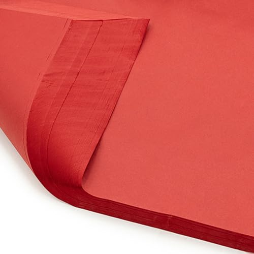 Pack of 10 x Vibrant Tissue Paper 500mm x 750mm for Gift Bags, Wrapping, Flowers, Wedding, Arts Crafts - Quality Acid Free (Red)