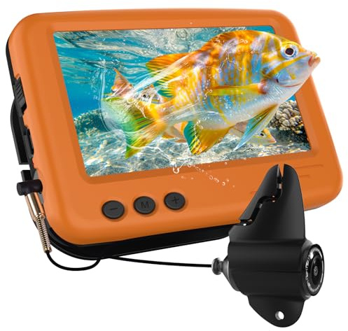 Underwater Fishing Camera, Portable Fish Finder, 4000mAh Li-Battery, Wide-angle Infrared LED Night Vision Camera, Host IP68 Waterproof, with 4.3 inch IPS Display for Ice, River and Boat Kayak