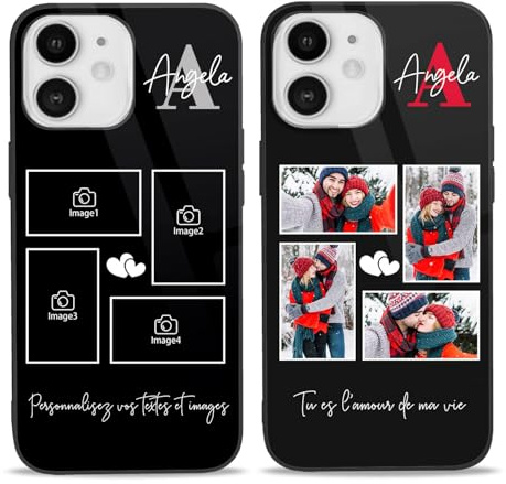 Easycosy iPhone Case Personalised Photo for iPhone 17 16 15 14 13 12 11(Pro Max/Pro/Plus/Air/SE/Mini/XR/X/Xs)Custom TPU Full Protection Phone Case with Multiple Pictures Personalised Gifts for Couples
