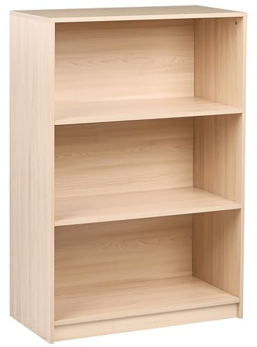 Beliani Bücherregal mit 3 Ebenen minimalistisch Spanplatten 80 x 40 cm Hellbraun Zehna