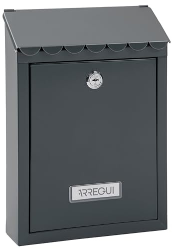 ARREGUI Civic E5725-C Buzón Exterior de Acero Tamaño S (Correo DIN A5) | Buzón de Pared Pequeño | Buzón de Correo Individual | Fácil de Instalar | Antracita