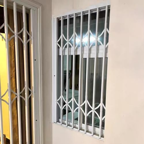 Klappbare Fenstergitter Sicherheitsgitter aus Aluminiumlegierung for Fenster, Einbruchschutzgitter gegen versehentliches Herunterfallen, einziehbar(100x140cm/39.4x55.1in)