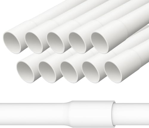 PVC Kabelrohr starr 20mm (M20) – 20 m gemufftes Installationsrohr, schwer entflammbar, für Aufputz, weiß