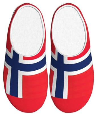 ADAhgu Norwegian flag Print Adult TPR Slippers Washable for Men and Women Breathable and Cozy Winter shoes