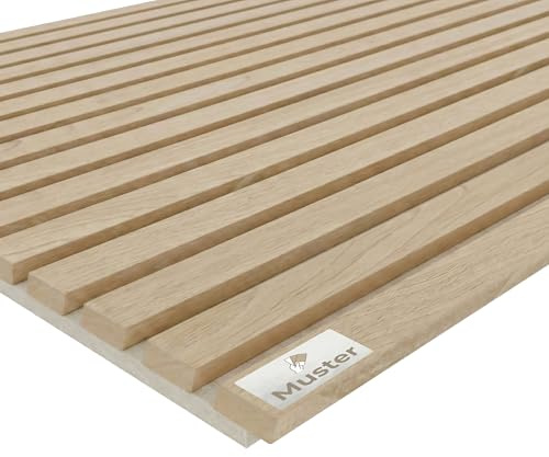 Muster 15x12 cm Akustikpaneel Holzfurnier Helle Eiche- Filz hell | Musterstück zur Prüfung von Dekor, Farbe und Filz vor der Bestellung, 1 Stück, Holzfurnier, Helle Eiche