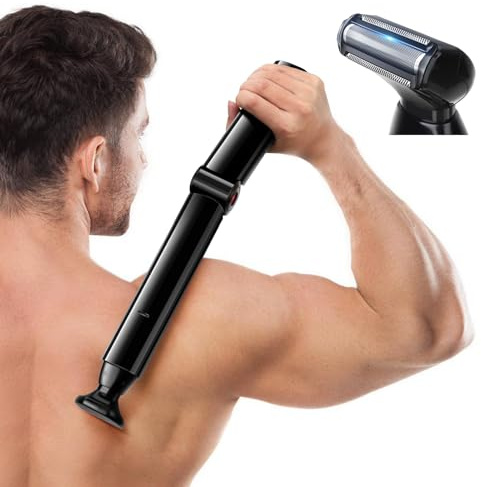 Back Shavers for Men, FERRISA Electric Razor for Men Wet or Dry Hair Trimmer Men, Body Groomer Men with 2 Shock Absorber Flex Heads Hair Trimmer Men