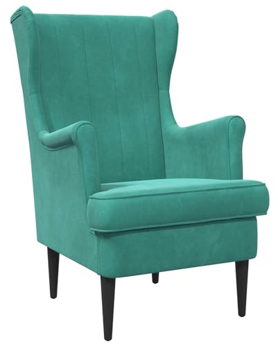 vidaXL Sessel Türkis Samt, Stylischer Sessel fürs Schlafzimmer, modernes Velours, Bequeme Sitzgelegenheit, eleganter Wohnraum-Deko