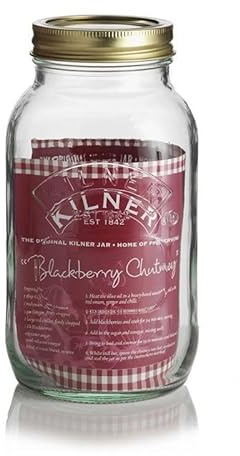 Kilner Screw Top Lid Air Tight Round Preserving Glass Jars - Set of 12-1 Litre